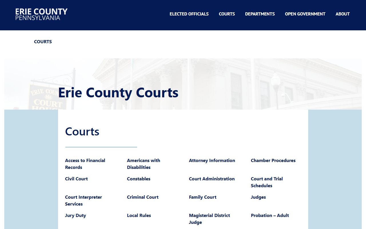 Erie family court records Erie County courts