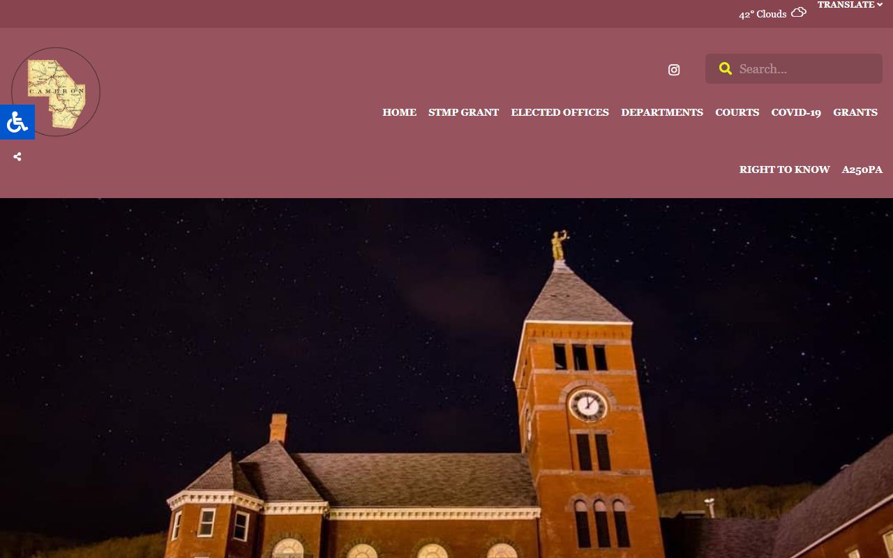 Cameron County Pennsylvania government website for family court records