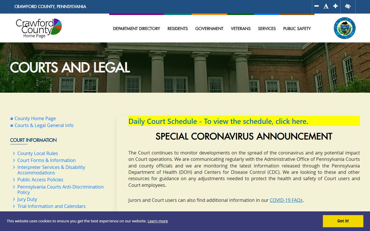 Crawford County family court records