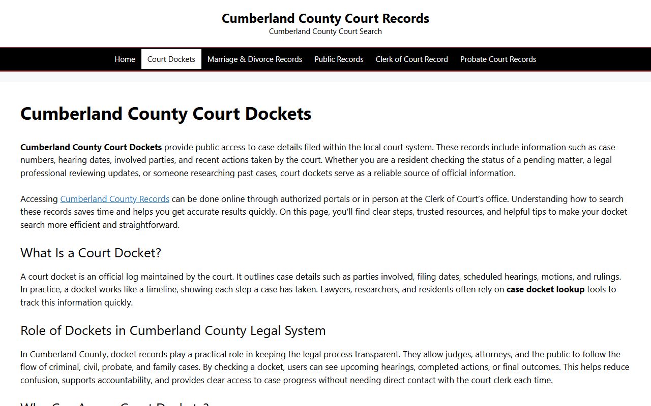 Cumberland County family court records