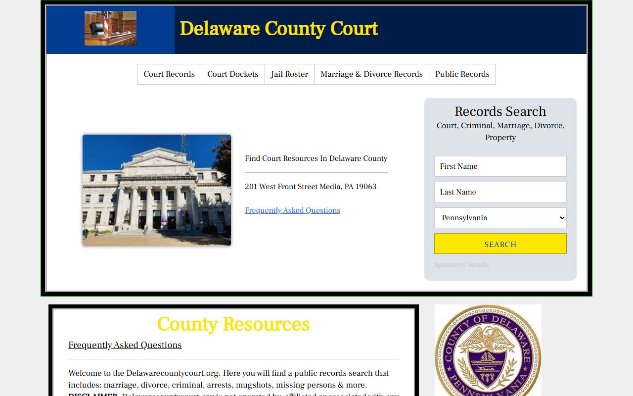 Delaware County family court records