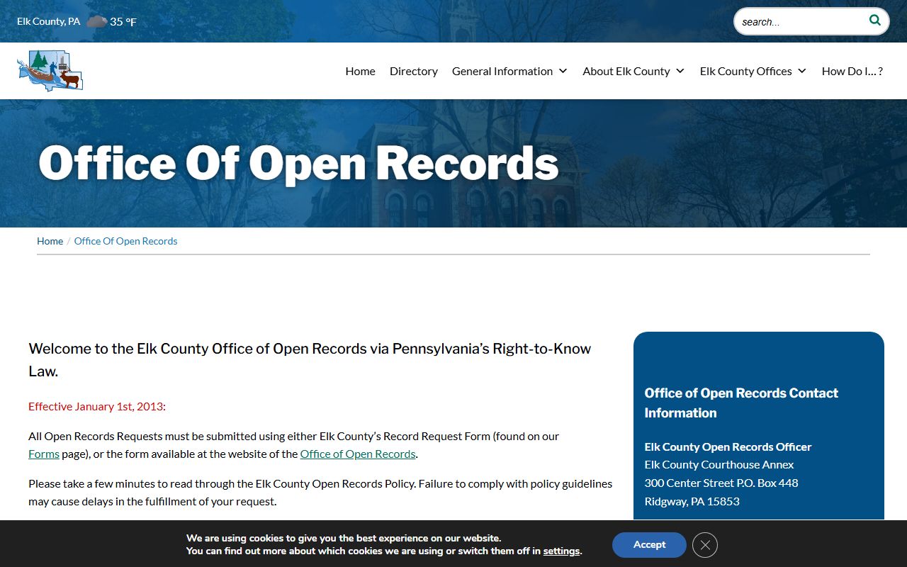 Elk County family court records