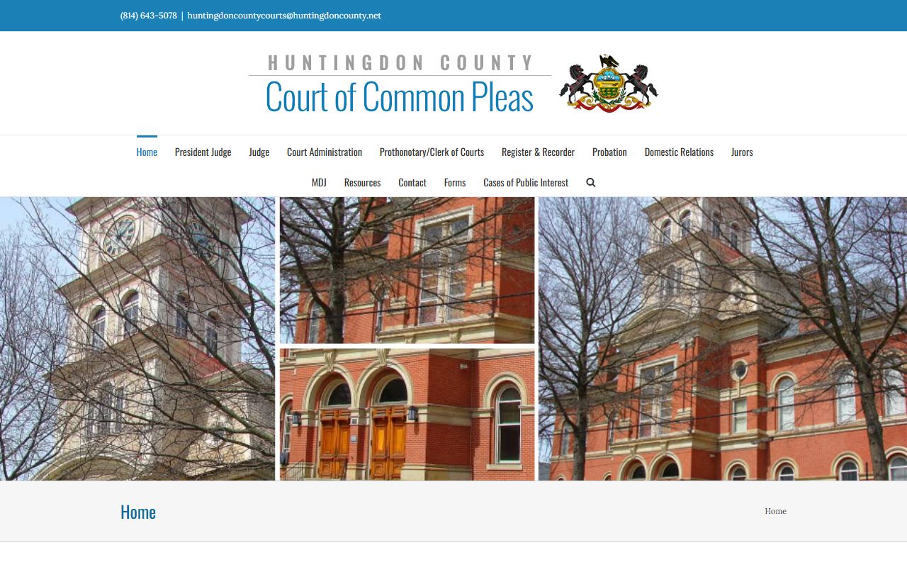 Huntingdon County family court records courts website