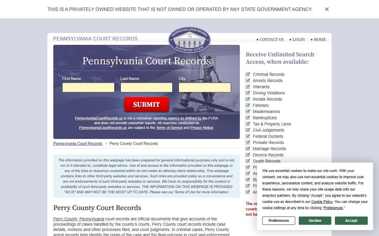 Perry County family court records - court records search