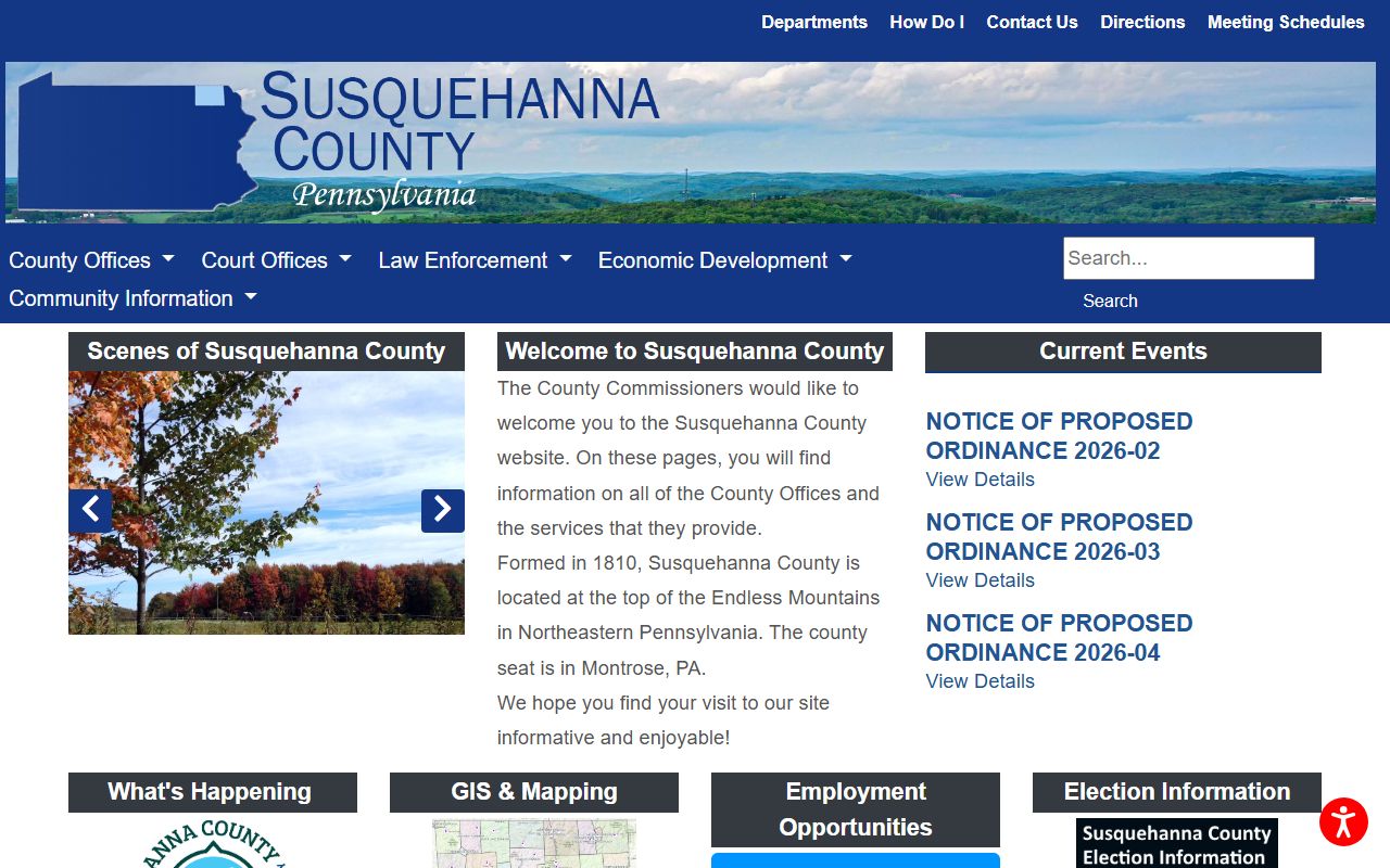 Susquehanna County family court records government portal