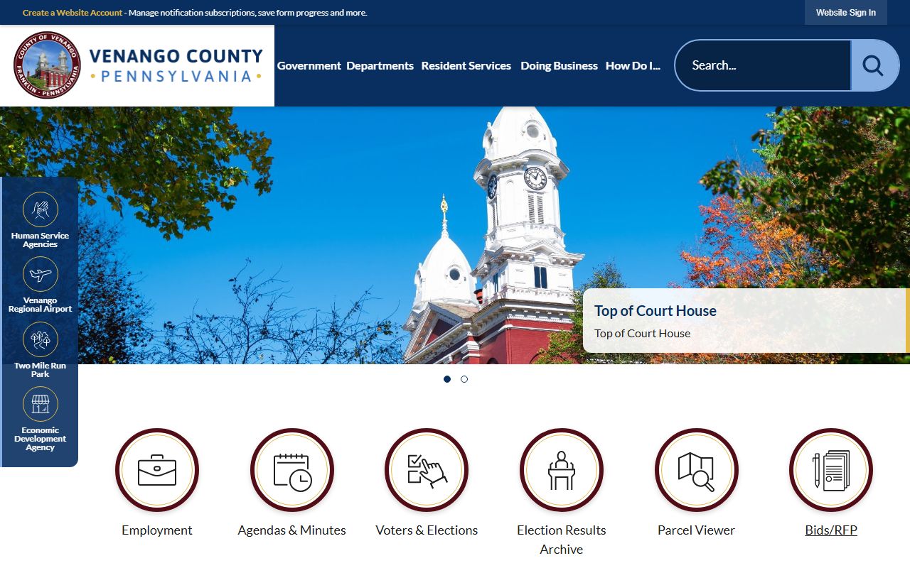 Venango County family court records government portal