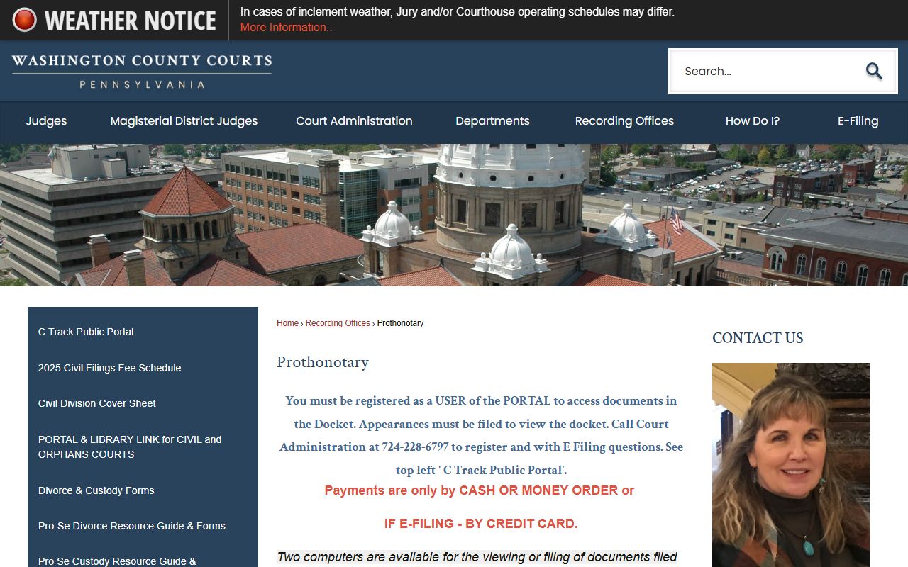 Washington County family court records prothonotary